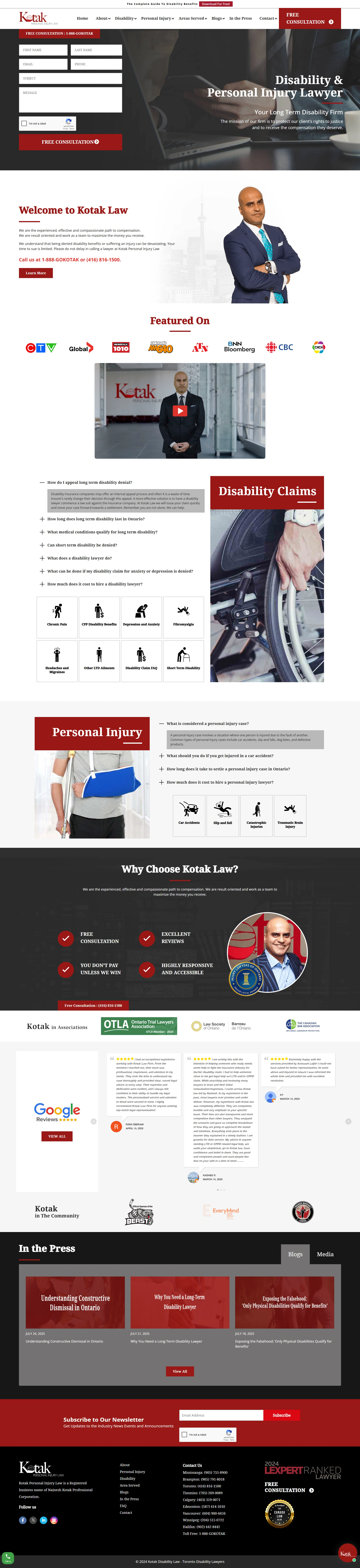 Web Design Success for Kotak Law Delivered Results
