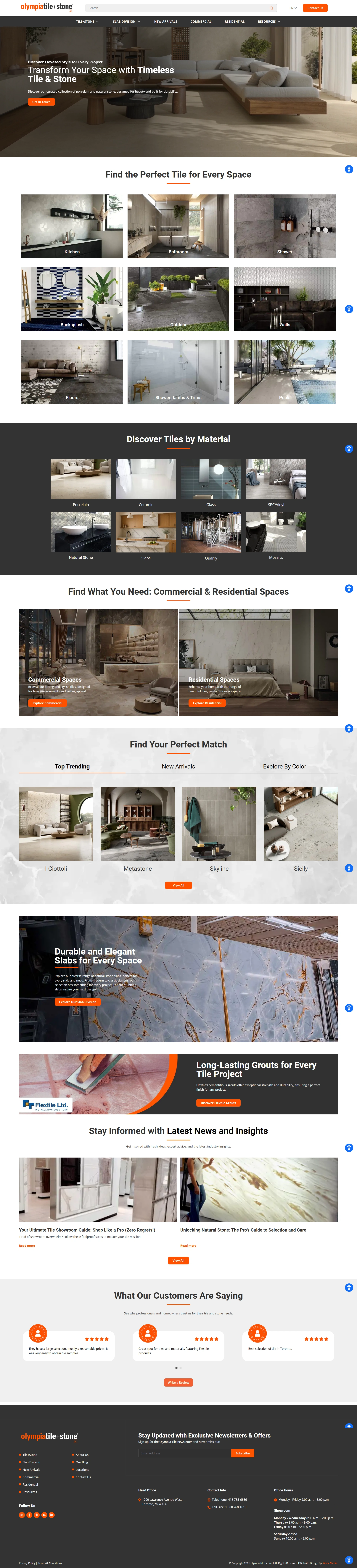 Web Design Success for Olympia Tile Delivered Results